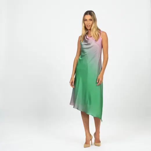 Ann roheline roosa ombre siidkleit