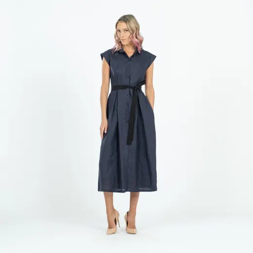Helen-Bret navy linane kleit