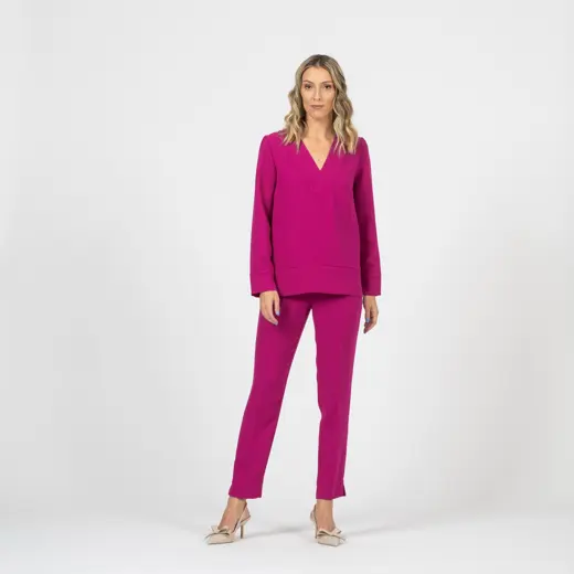 Greta fuksia krepist püksid