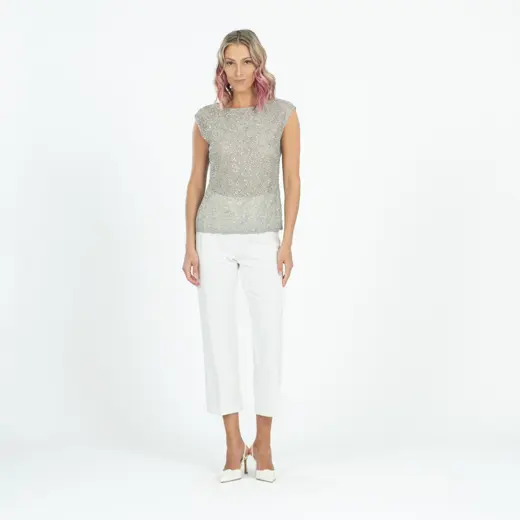 Eva hallikas pärlitega top