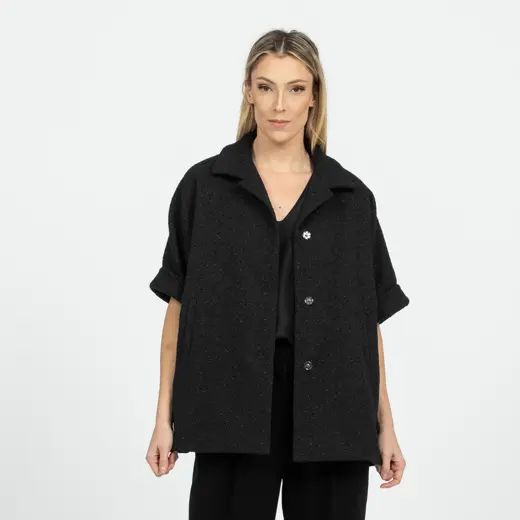 Aurelia must sädelev tviidist vest