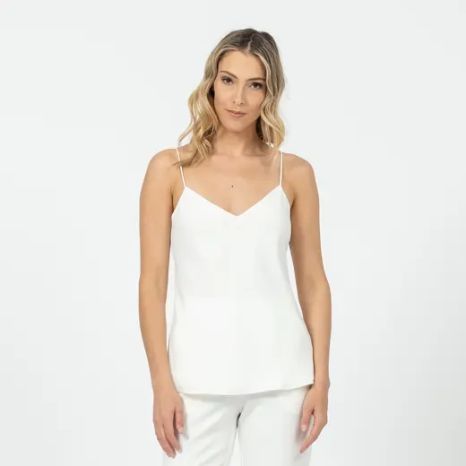 Ally valge õlapaeltega top